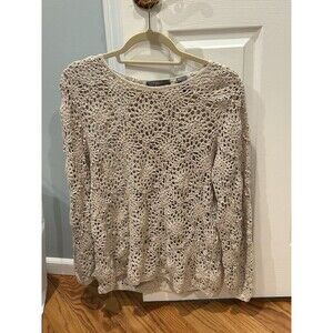 Liz Claiborne Open Crochet Long Sleeve Top Size 2X